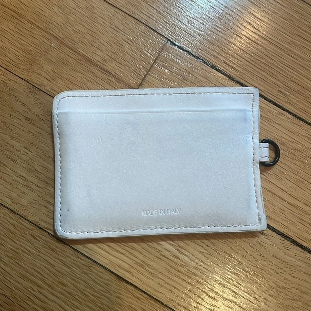 NINA RICCI embossed logo leather cardholder in white